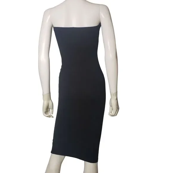 HEART & HIPS Black Strapless Tube Bodycon Dress Womens Size Small - Picture 2 of 6